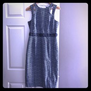 Mid-length, Maggy London shift dress.